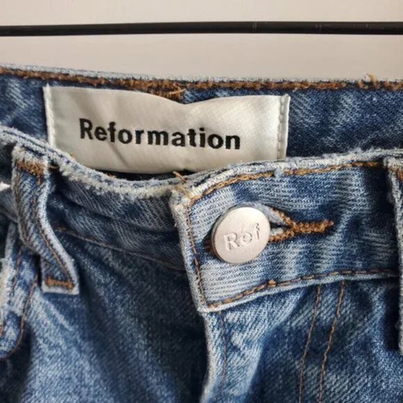 Reformation High-rise Celtic Wash Seamed Jeans Size 24 - Picture 5 of 9
